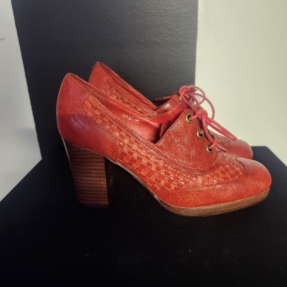 Jeffrey Campbell Red Textured Heels
